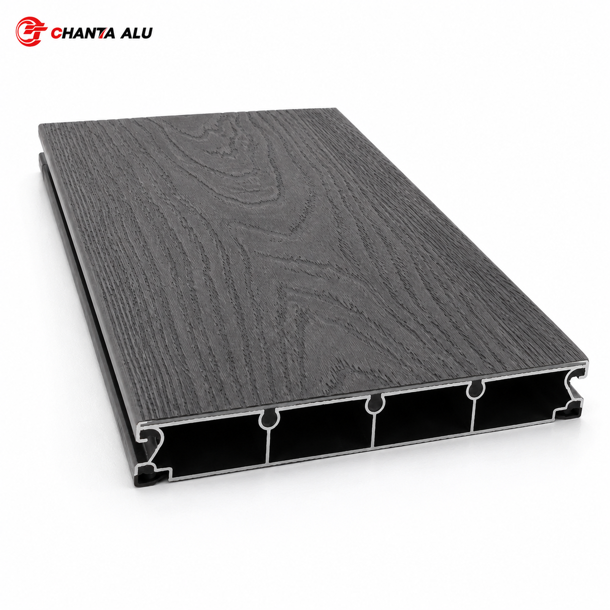 Outdoor Wood Grain TPE Co-Extruded Aluminum Decking thumbnail