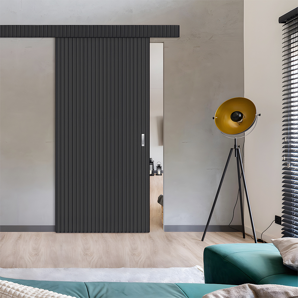 Chantadoor Factory Direct Supply Black Interior Barn Door For Sale