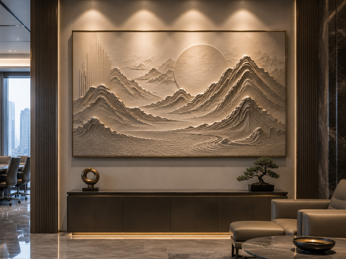 Office & Exhibition Hall | Carved Art Elevates Business Space