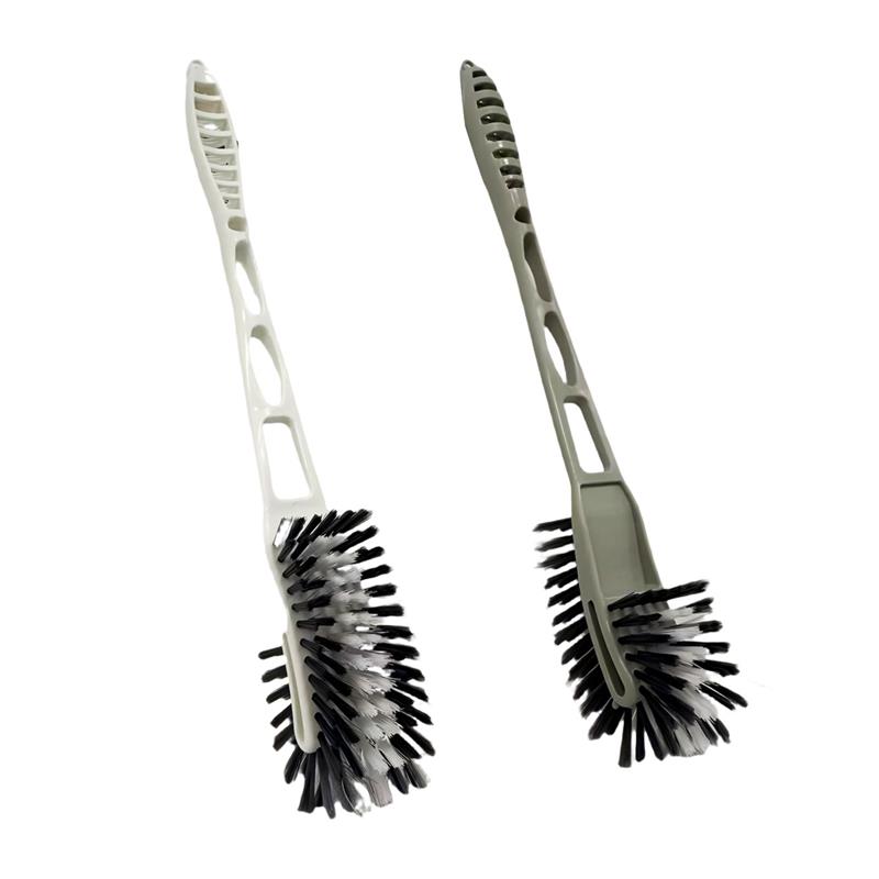 232 gray white double-sided cleaning toilet brush