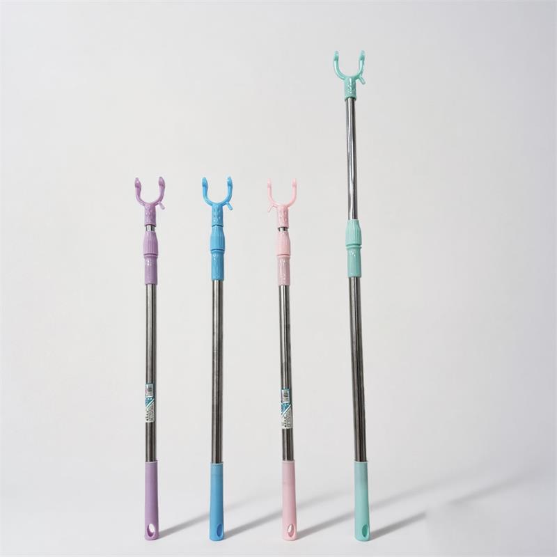 016 Mini Steel Rod Telescopic Clothing Fork