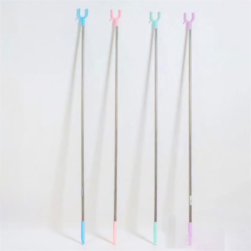 027 stainless steel straight rod clothes fork (plastic head)