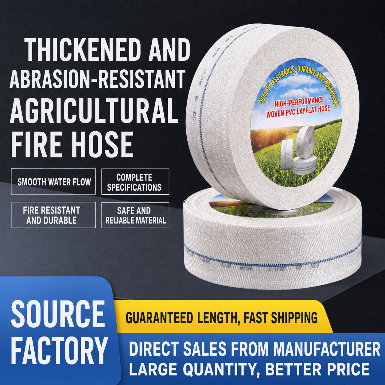 Agricultural Fire‑Fighting Thickened Wear‑Resistant Woven Layflat Hose