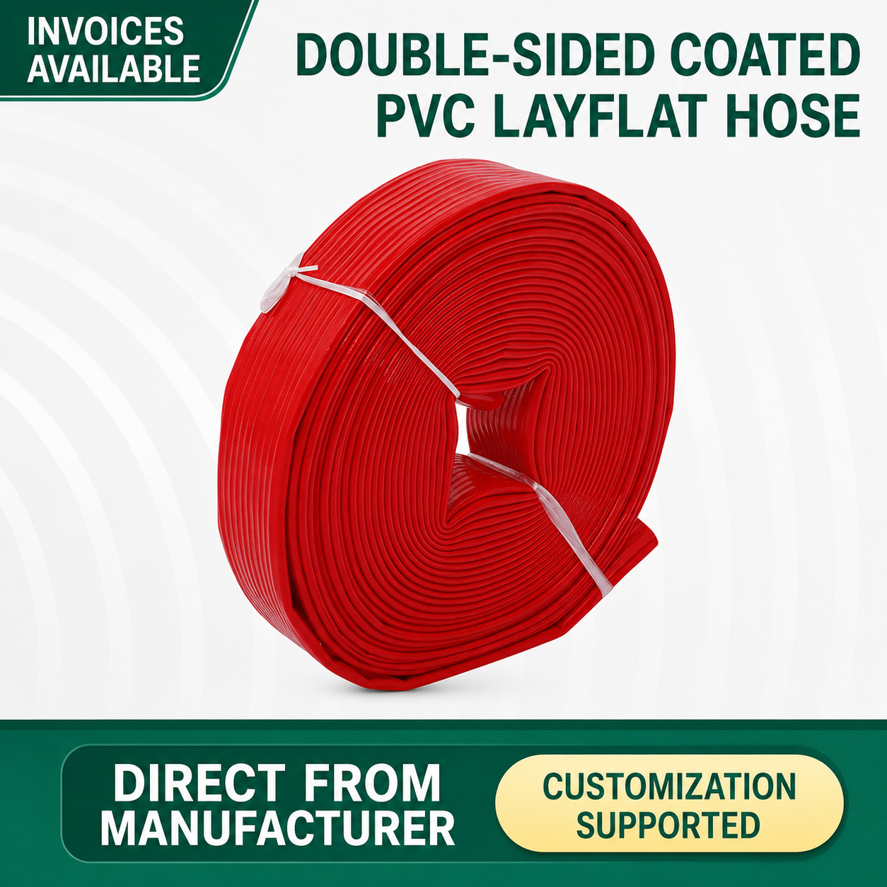 Double‑Sided Coated PVC Irrigation Layflat Hose