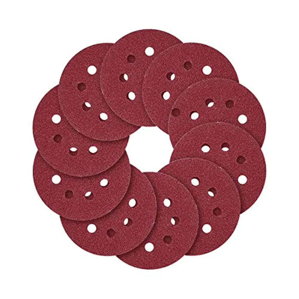 5inch 125mm 8 Holes Red Sanding Disc Ceramic Sandpaper Abrasive Paper