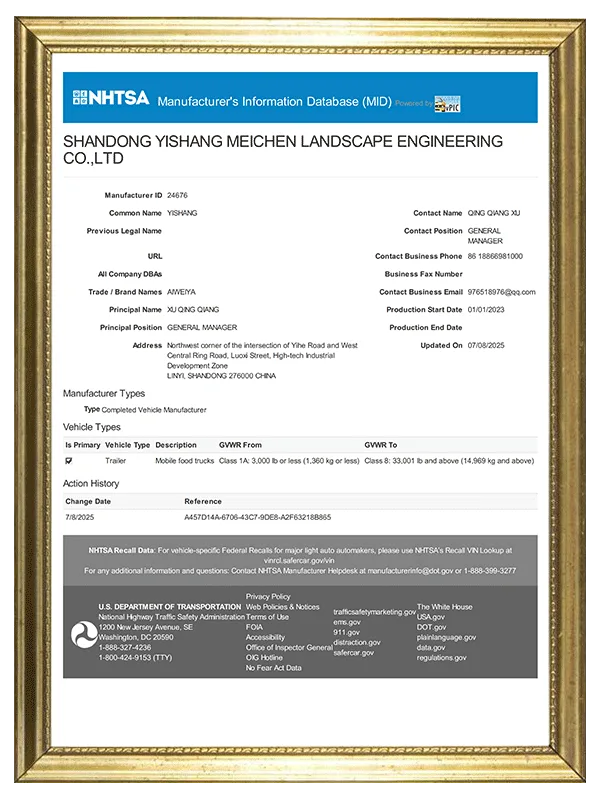 DOT certificate