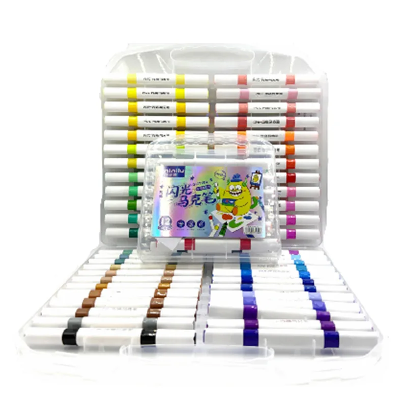 Nini Deer White Barrel Glitter Dual Tip (Single Tip) Markers