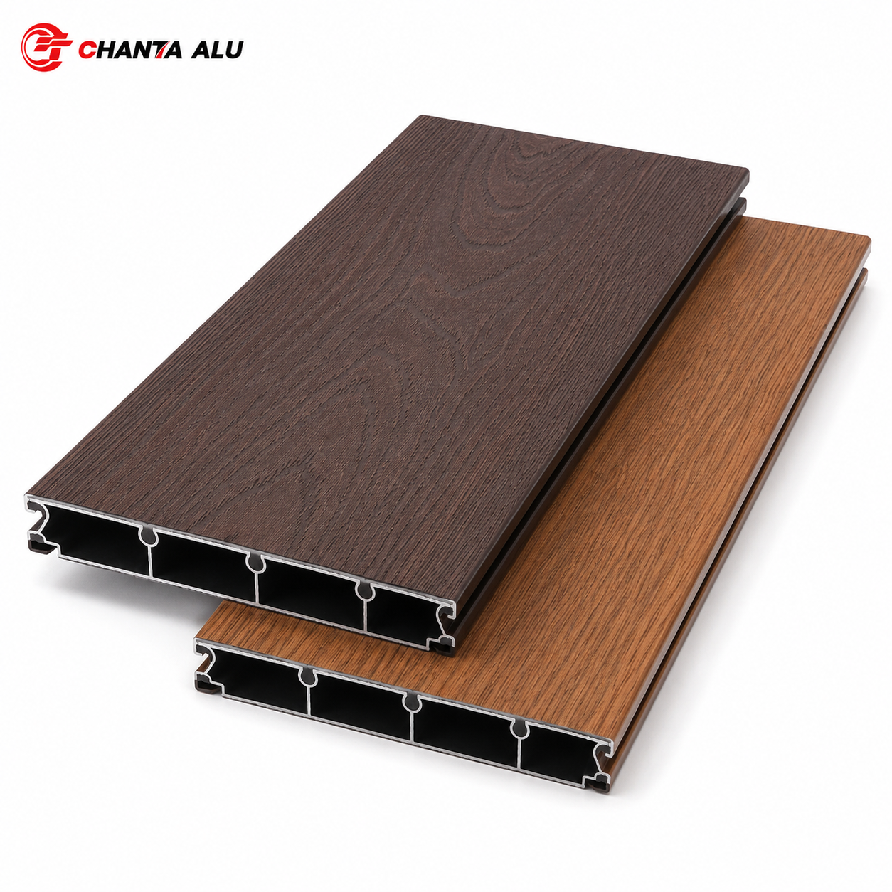 Outdoor Wood Grain TPE Co-Extruded Aluminum Decking thumbnail