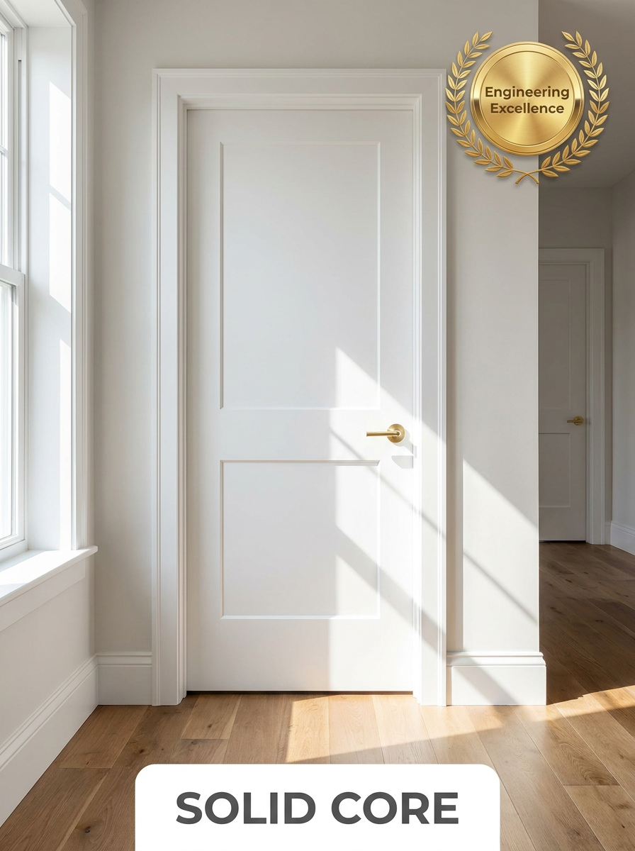 Chantadoor Classic White Shaker Door Solid Wood Interior Panel Door for Modern Apartment Villa and Office Use Factory Price