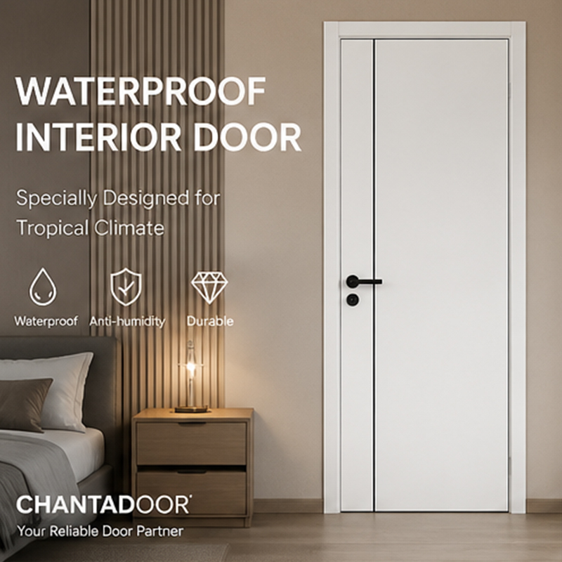 Modern Waterproof WPC Interior Door for Apartment & Hotel Project
