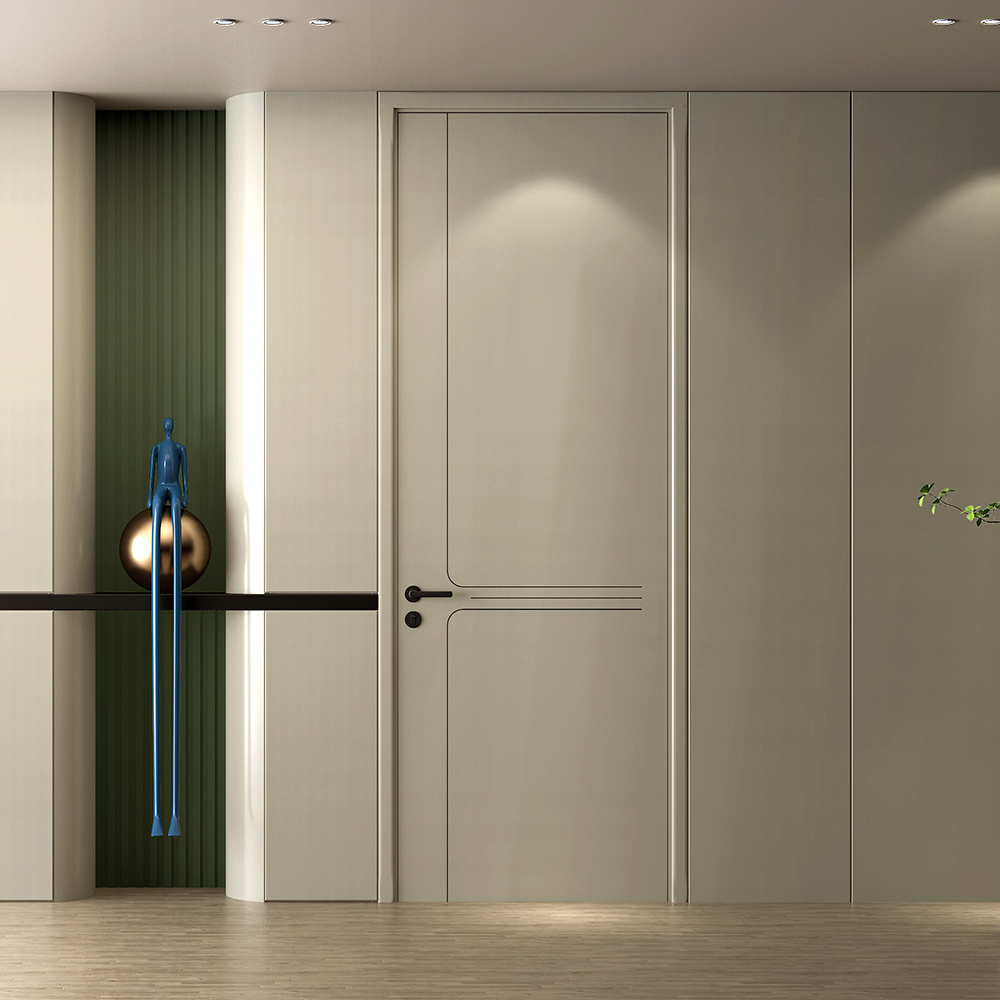 Chantadoor Interior Flush Door Set Melamine MDF Skin For Construction Projects