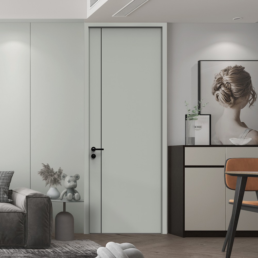 Chantadoor Modern MDF Wood Paint-free Sound Insulation Door for Bedroom Living Room Hotel Villa Decoration-Interior Use