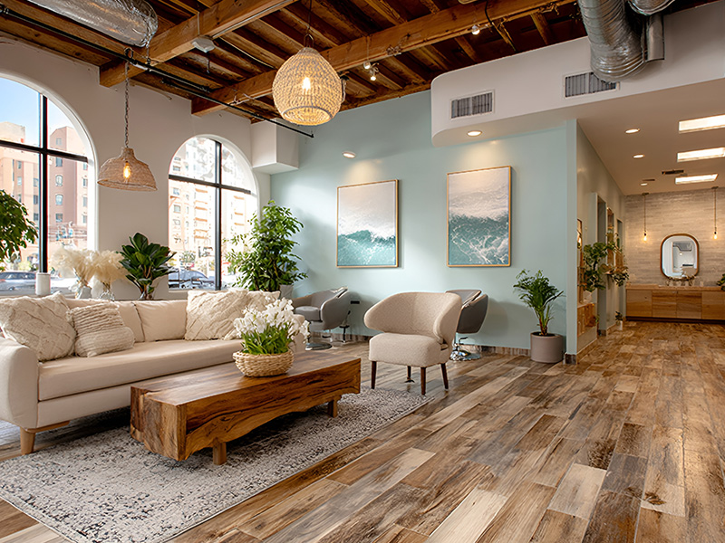 Premium canvas wall art in a modern workspace