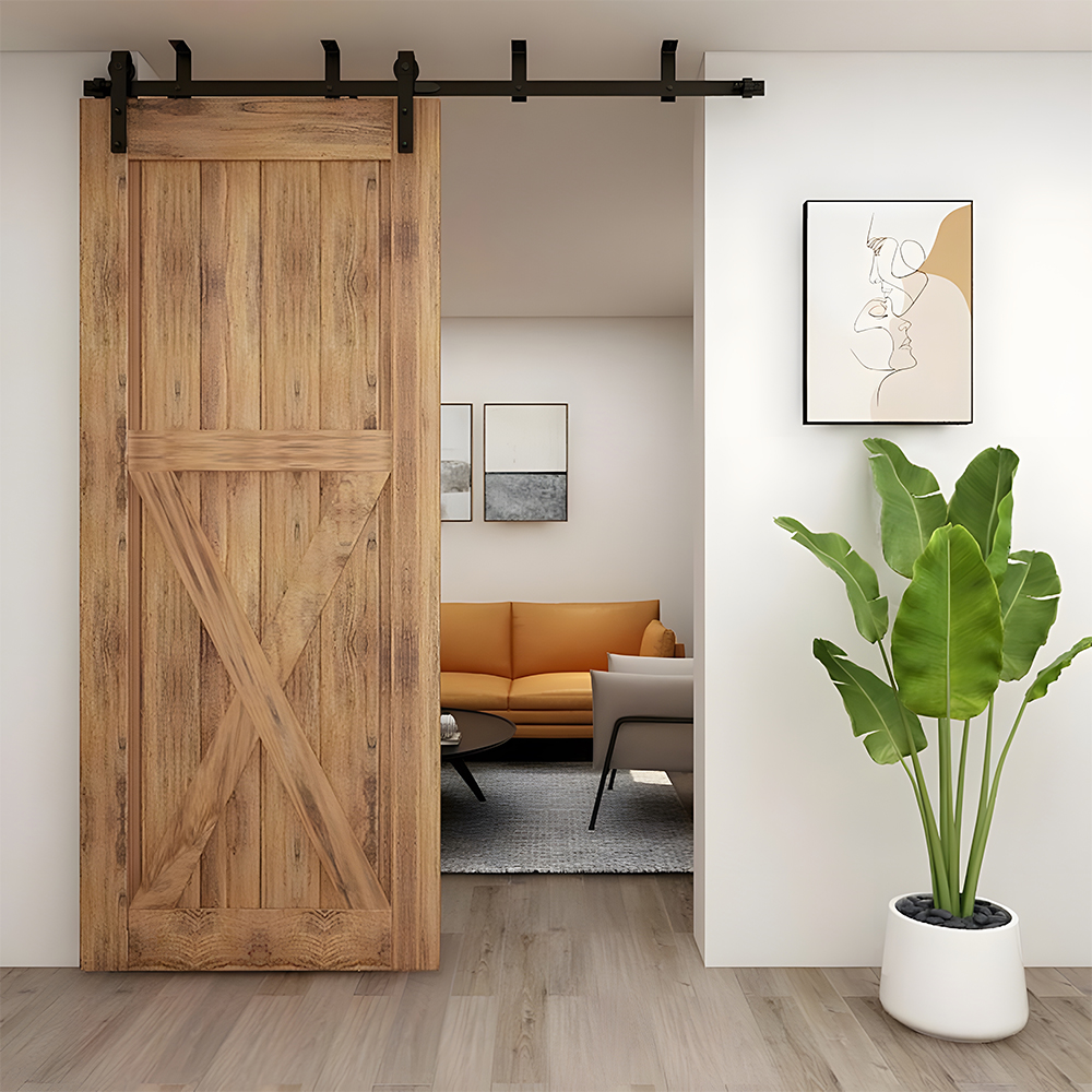 Factory wholsale modern wood sliding barn door 2