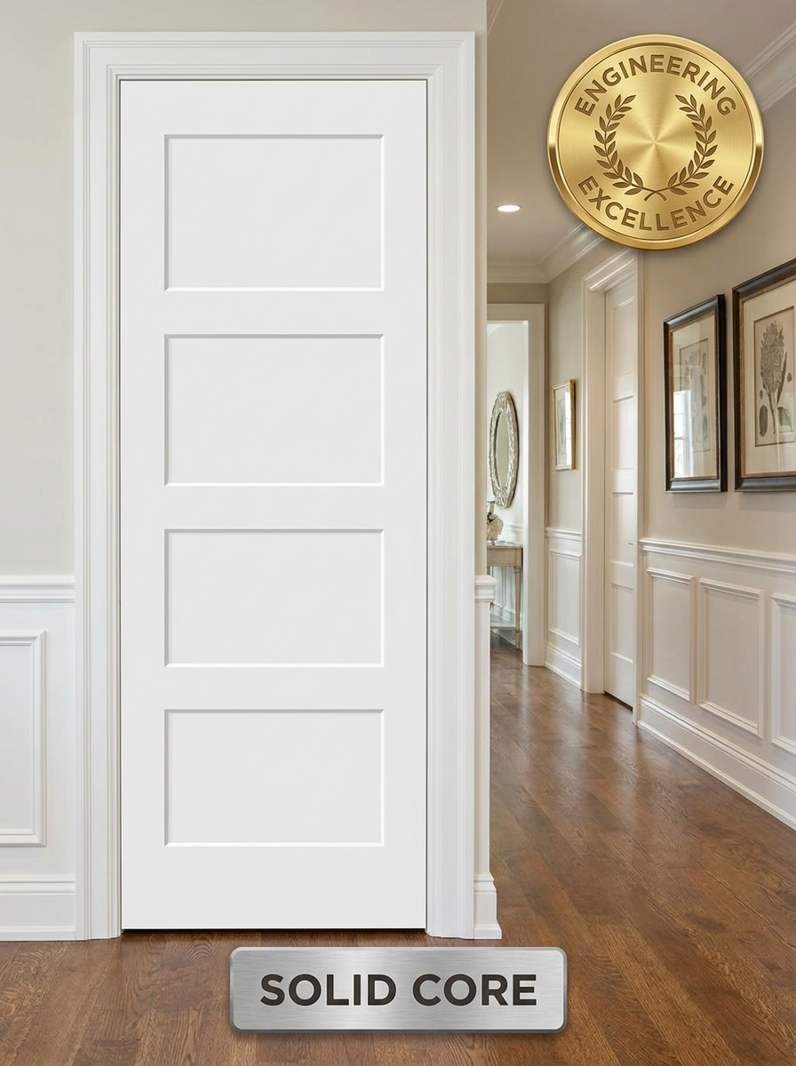 Chantadoor Modern Shaker Door Interior Solid Wood Door with Custom Panel Design for Luxury Home Apartment and Hotel Projects