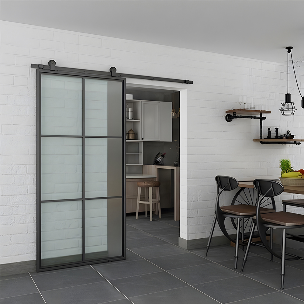 Chantadoor glass barn doors wood sliding modern with heavy duty hardware