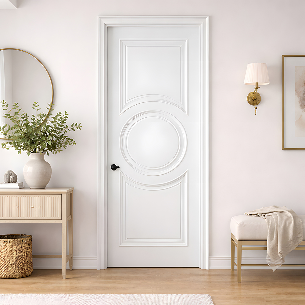 Chantadoor White PVC Doors Modern Waterproof Wood Grain Interior Door