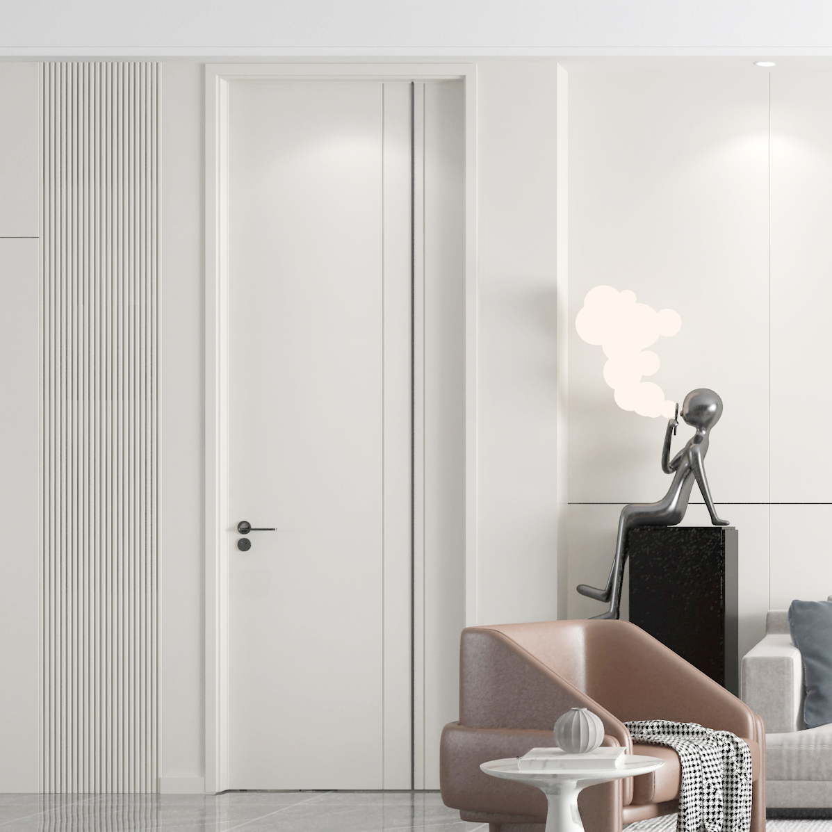Chantadoor PVC Paint-Free MDF Composite Wood Interior Door for Home, Office, Commercial Projects