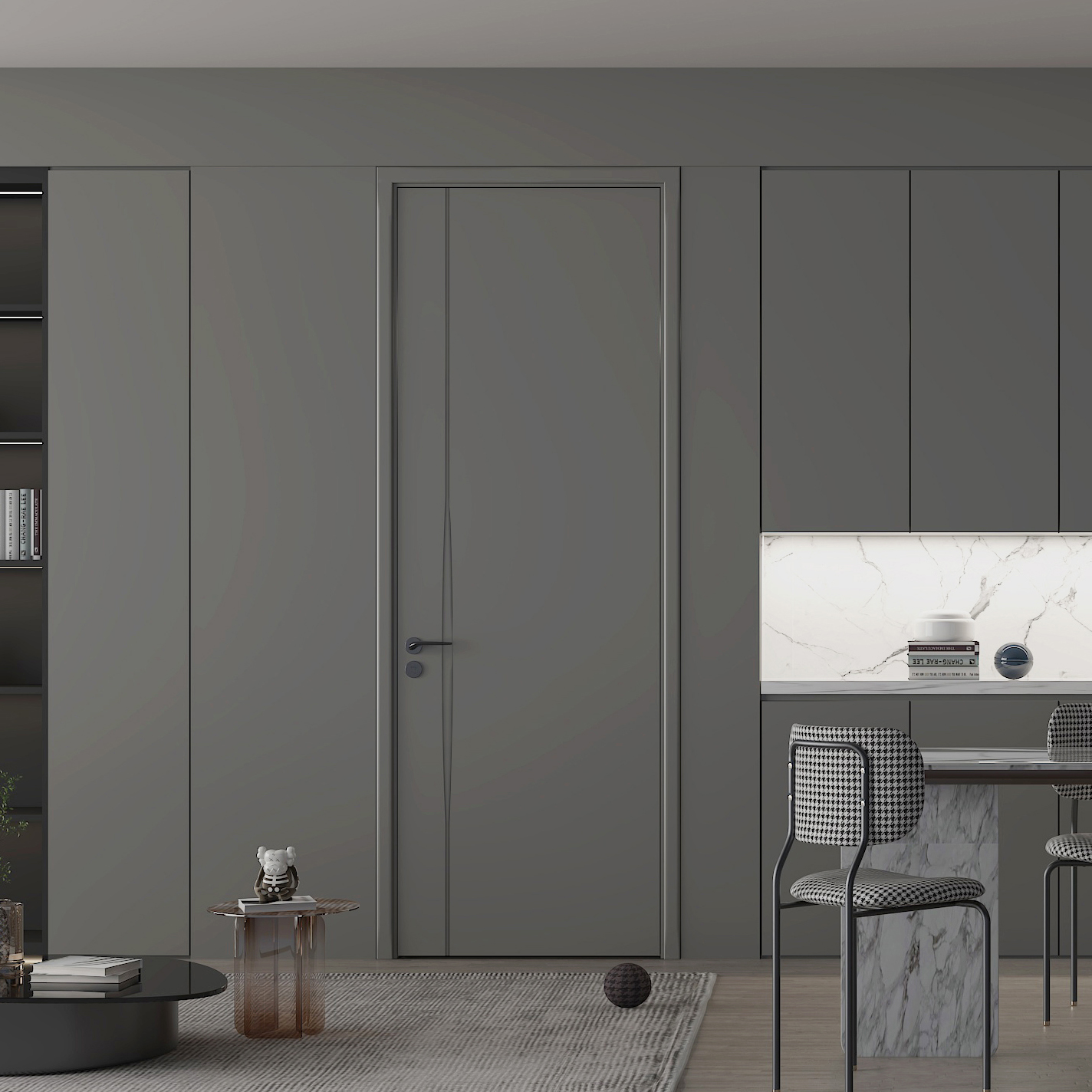 Chantadoor Modern Flush Waterproof PVC Doors and Solid Wooden Doors for Sale